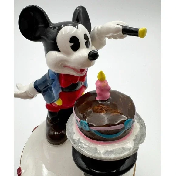 VTG Schmid Mickey Mouse Disney Birthday Cake Music Figurine Collectible 1978 NWT - Picture 5 of 11